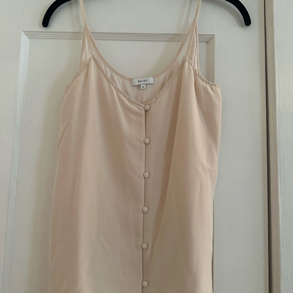 REISS Beige Button-Down Cami Top